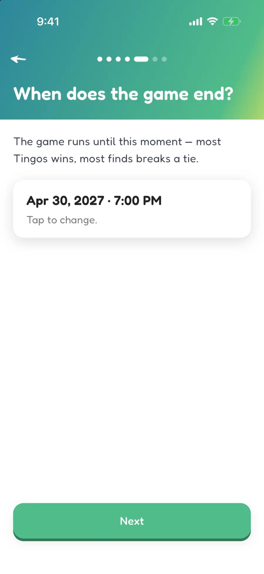 Setting an Easter game to end at the end of April.